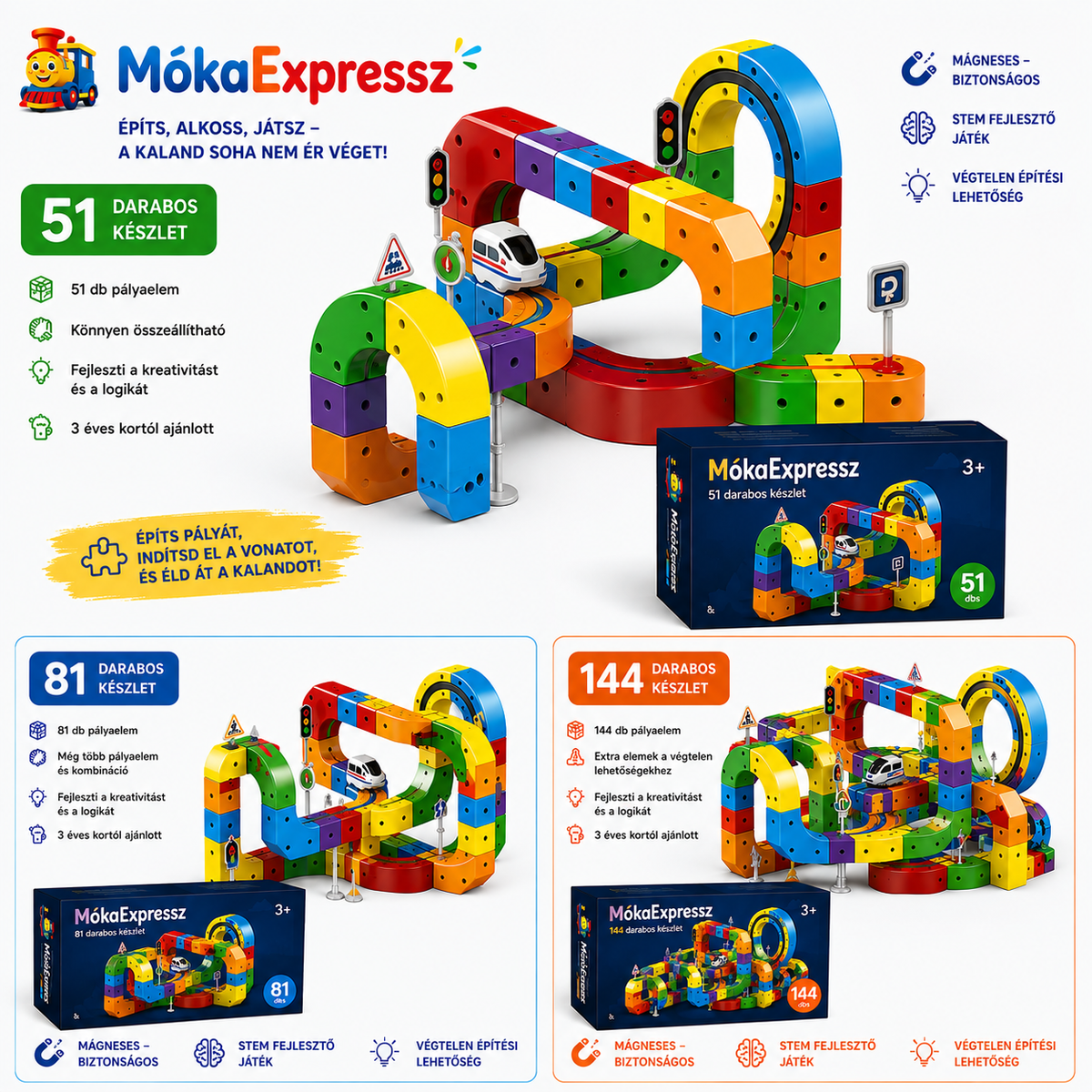 Mókaexpressz mágneses vonatpálya